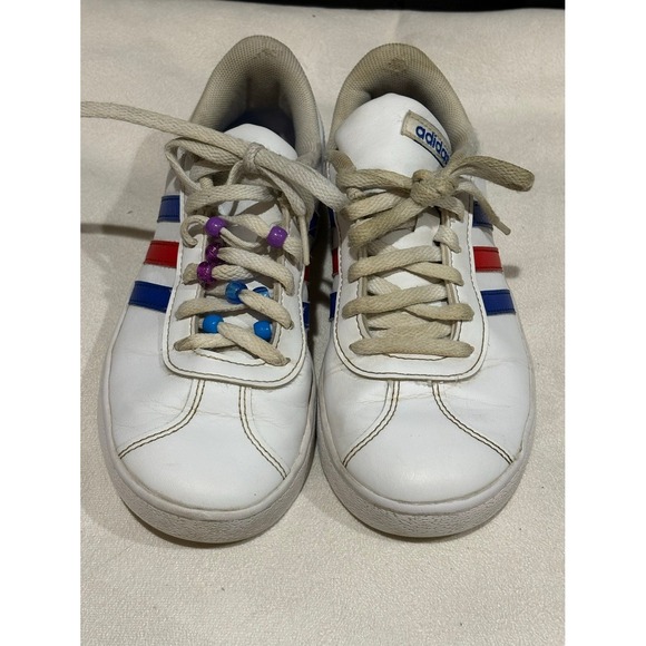 adidas Other - Adidas VL‎ Court 2.0 Kids Sneakers White Red Blue FY7170 Size 3 US